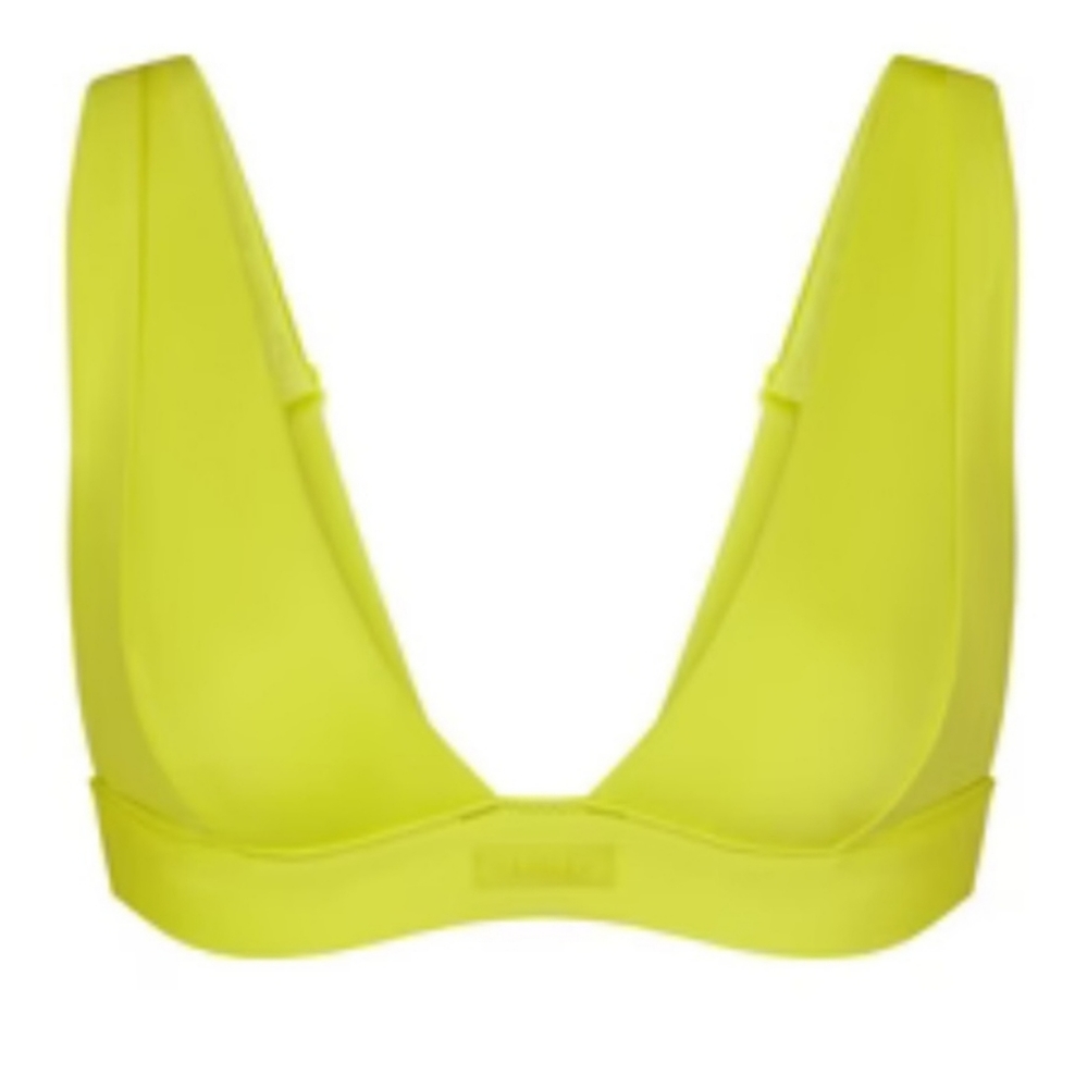 Skims Signature Swim Plunge Bikini Top - Citrus